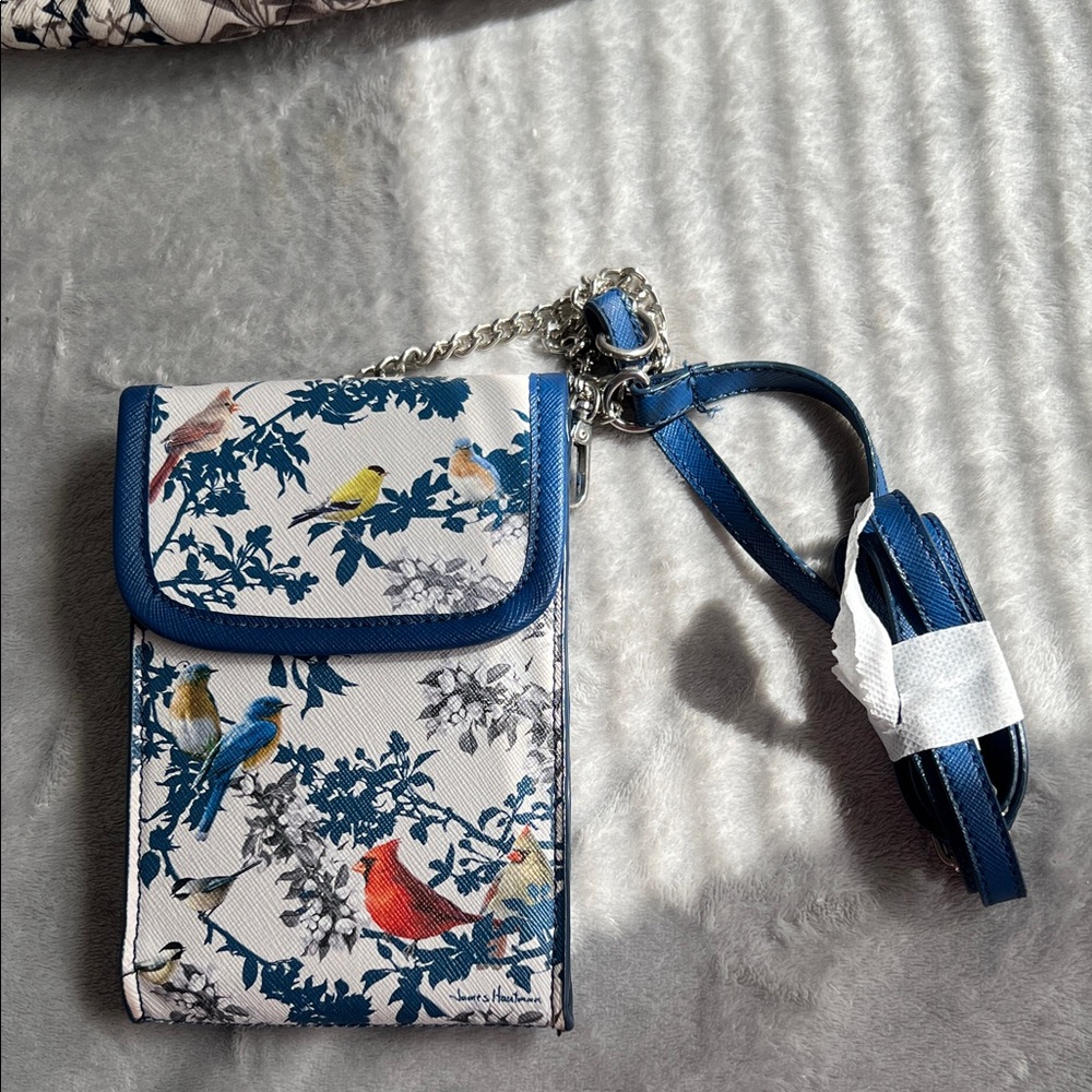 The Bradford Exchange Quilted Bird-Print Tote in Blue, White, Red, Yellow NWOT - Picture 3 of 15